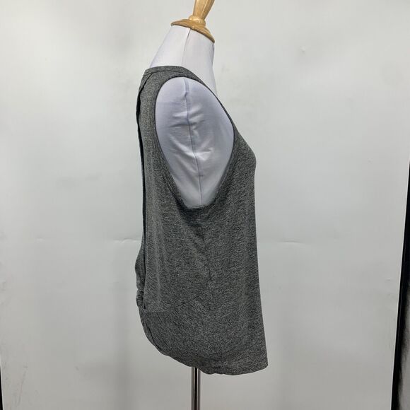 Fabletics Tank Top Women S Small Heather Grey Cutout Twist Back Sleeveless Shirt - Picture 4 of 12